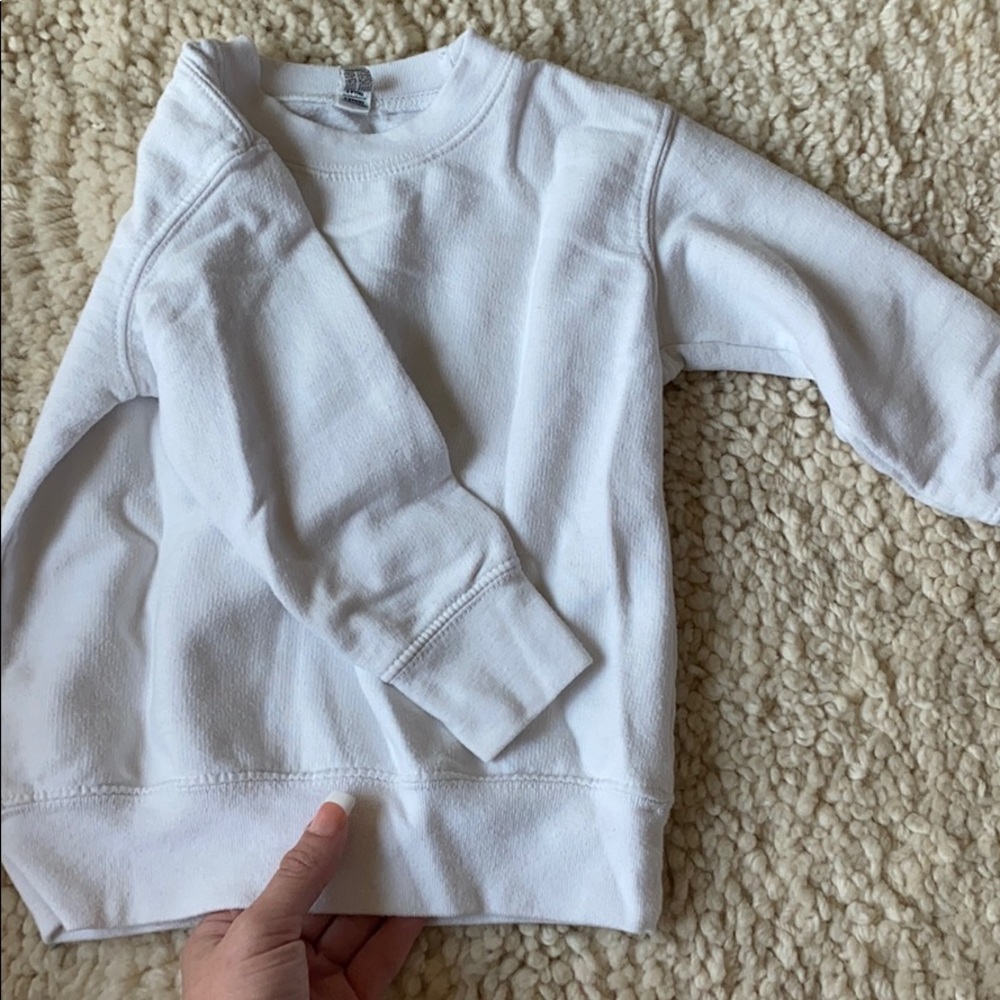 White crew neck sweatshirt kids